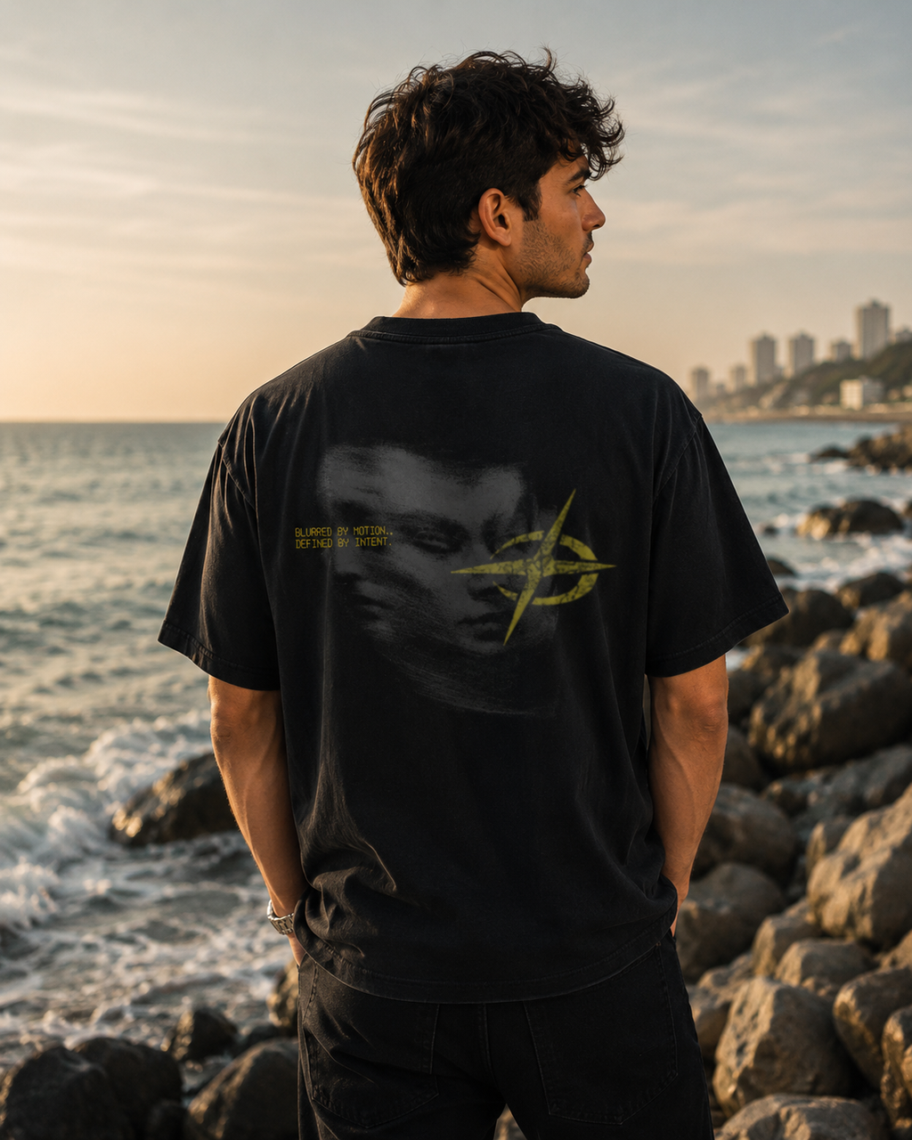 Novare "Defined by Movement" Boxy Tee — Vintage Onyx